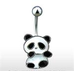 Black & White Cartoon Panda Bear Swing Body Dangle Belly Button Navel Ring